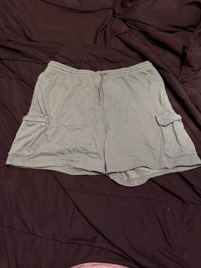 Men's Casual Cargo Shorts with Drawstring in Sage Green